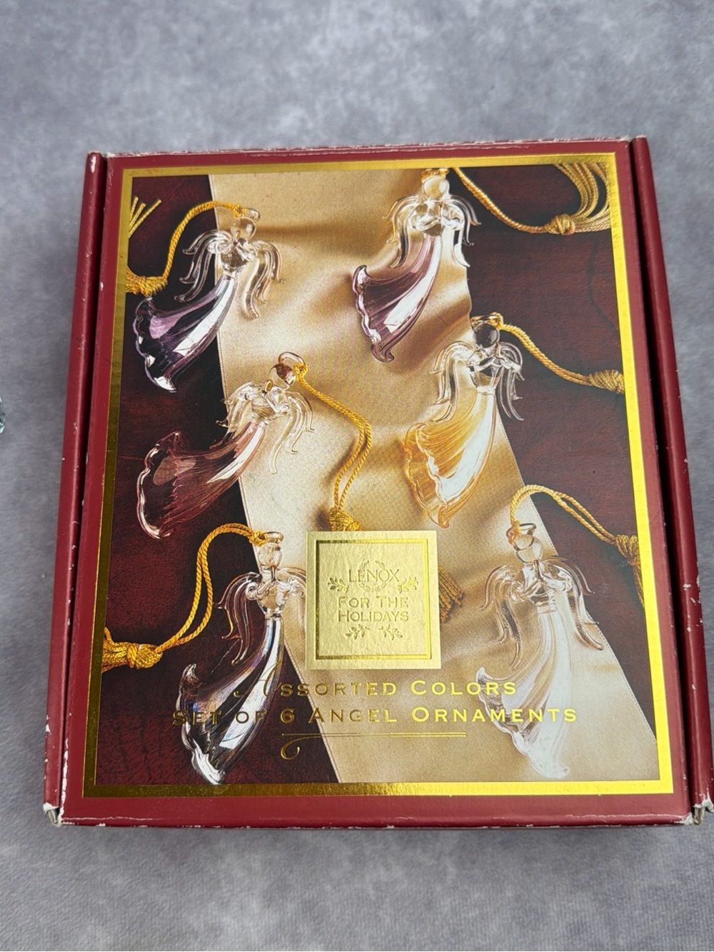VTG Blown Glass Angel Christmas Ornaments Set 6 Assorted Iridescent Colors READ - Picture 11 of 16